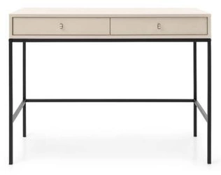 Moderní toaletní stolek Evora béžový se zásuvkami do ložnice, elegantní glamour konzole