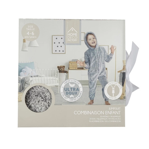 Dětská hřejivá deka s rukávy Onesie Intesi šedá na chladné večery 4-6 let