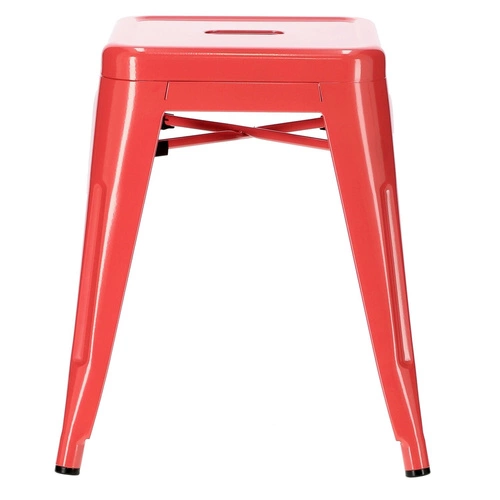 Kovová červená stolička Paris ve stylu industrial do kuchyně a jídelny inspirovaná Tolix