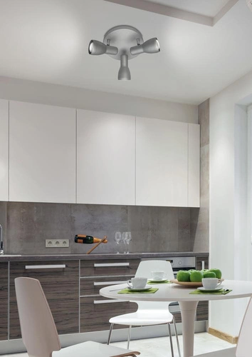 Stropní svítidlo Picardo stříbrné kovové moderní nastavitelné do obývacího pokoje a kuchyně 29 cm