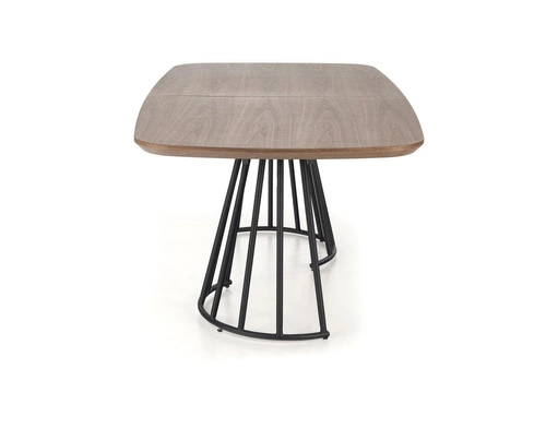 Rozkládací jídelní stůl Every ořechový moderní loftový s černými nohami 180 cm Intesi