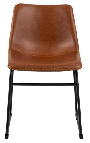 Jídelní židle Oregon Actona čalouněná ekokůže hnědá na černých lyžinách moderní