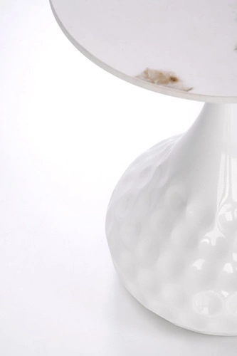 Konferenční stolek Drayden kulatý bílý mramor moderní glamour do obýváku 40 cm Intesi