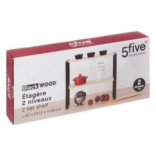 Dřevěná stojací knihovna Blackwood loftová dvoupatrová 40 cm do obýváku 5five