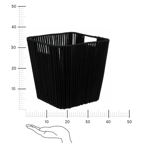 Kovový úložný koš Manille 31x31 cm černý moderní do ložnice 5five