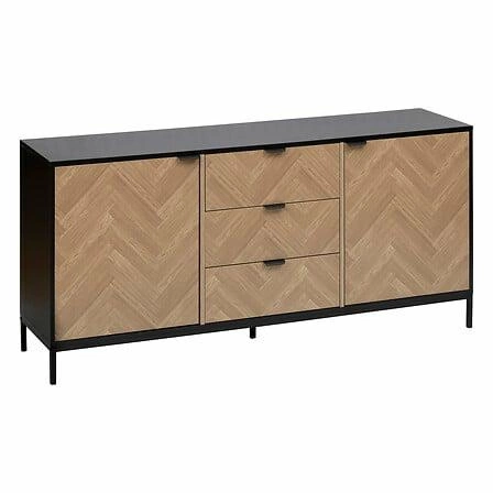 Komoda s dřevěným efektem Chevrons
