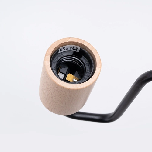 Nástěnné svítidlo loftové TIMBO černé s dřevem do obýváku a ložnice SOLLUX LIGHTING