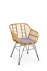 Ratanová židle Pavarisa boho s područkami do jídelny a obýváku přírodní Intesi