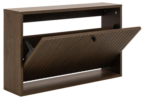 Závěsná botníková skříňka Albany Actona dub kouřový s drážkovanými dvířky do předsíně 71 cm