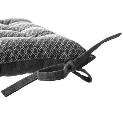 Šedý čtvercový sedák na židli 38x38 Atmosphera s vázáním do jídelny a kuchyně