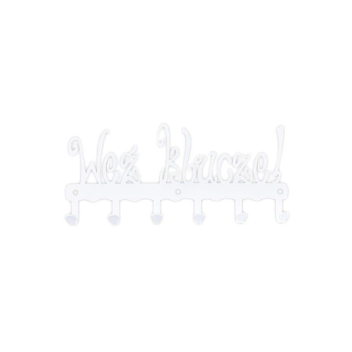 Nástěnný věšák na klíče Intesi bílý moderní kovový do předsíně