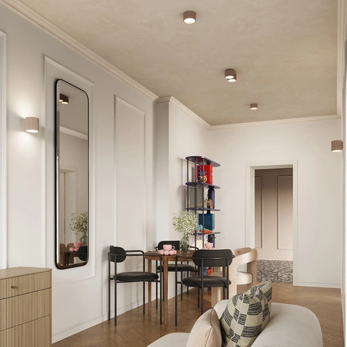 Moderní stropní svítidlo AURA 2 béžové do obývacího pokoje a kuchyně hliníkové GX53