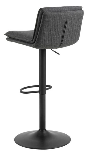 Barová židle Flynn moderní čalouněná s opěrkou výškově nastavitelná otočná tmavě šedá do kuchyně Actona