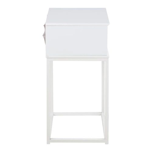 Noční stolek Actona Mitra 40 cm, skandinávský, bílý, se zásuvkou, matný povrch