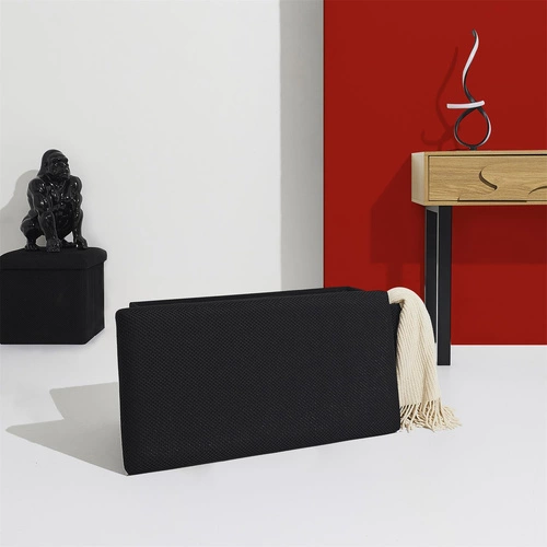 Skládací taburet s úložným prostorem Velse Atom černý obdélníkový moderní do předsíně Intesi