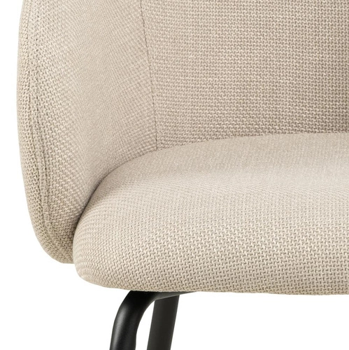 Moderní béžová čalouněná židle na černých nohách Lirra Beige Black