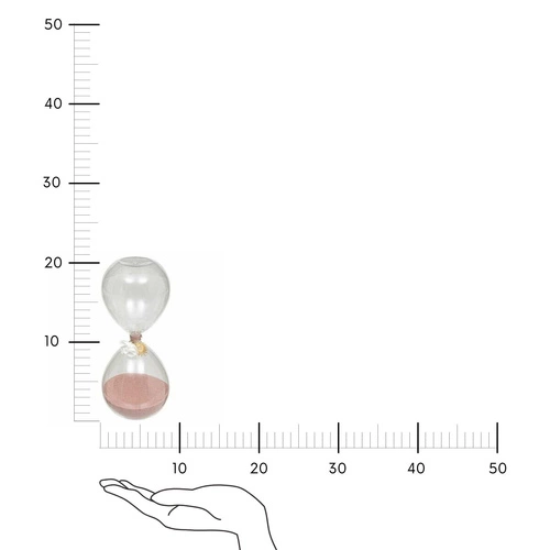 Skleněné přesýpací hodiny Flo 20 cm s růžovým pískem