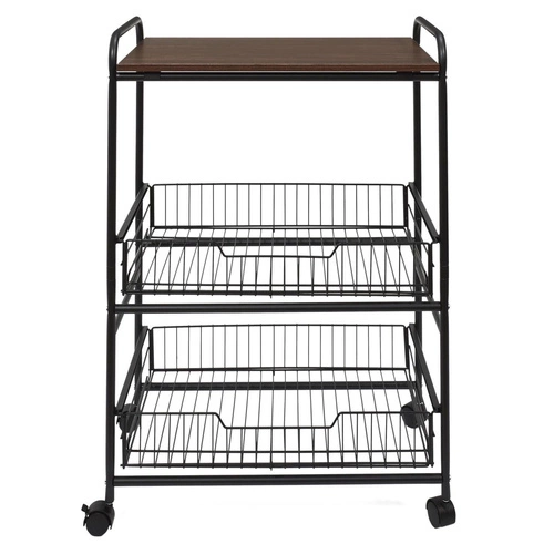 Dolie kovový barový vozík na kolečkách s policemi, moderní pojízdný stolek do obýváku