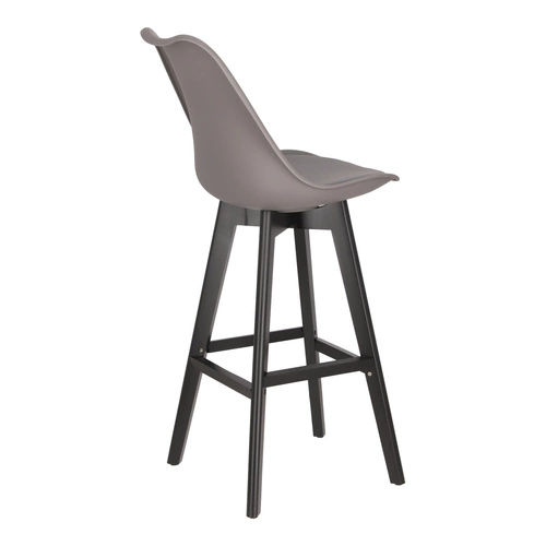 Barová židle s opěrkou Norden šedá moderní dřevěná do kuchyně a k ostrůvku 75 cm
