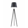 Stojací dřevěná lampa trojnožka Aruba grafitová s látkovým stínidlem do obýváku a ložnice Lysne