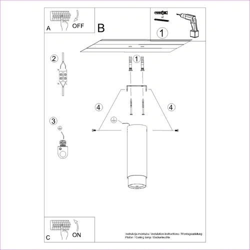 Stropní svítidlo NERO 22,5 černý chrom moderní kovové do obýváku a kuchyně SOLLUX