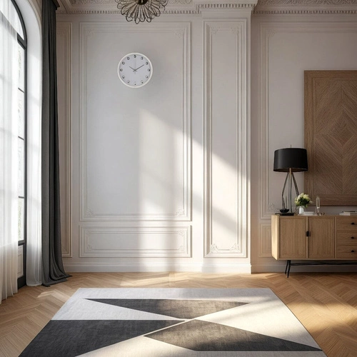 Nástěnné hodiny Intesi Diamanti bílé 30 cm moderní do obýváku skleněné s kamínky