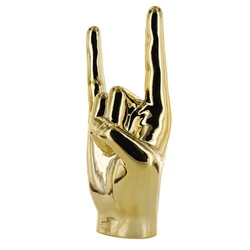 Dekorativní soška Ruka Rock and Roll Intesi zlatá keramická do obýváku nebo jako dárek
