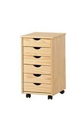 Kancelářský kontejner se zásuvkami Nils moderní borovicový na kolečkách k psacímu stolu 65 cm Intesi