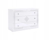 Bílá komoda s zásuvkami Diamante 118 cm lesk glamour do obýváku a ložnice Intesi