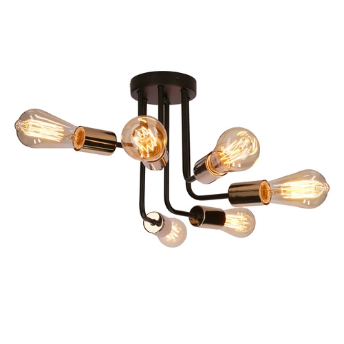 Závěsné svítidlo Spill černé 6-ramenné moderní do obývacího pokoje a jídelny CANDELLUX