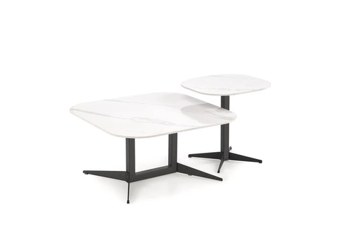 Konferenční stolek Dalita čtvercový bílý mramor 50x50 cm moderní loftový do obýváku Intesi