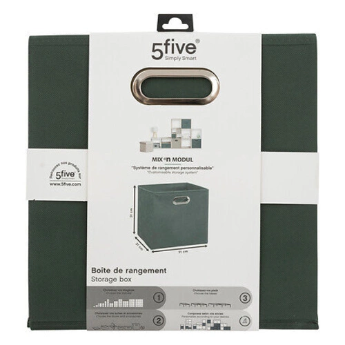 Látková krabice 5five simply smart skládací do regálu 31x31 s úchytkou khaki