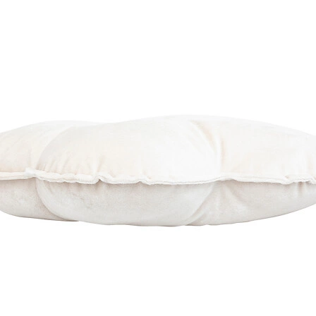 Dekorační kulatý polštář Flower Velvet bílý moderní do obýváku Atmosphera 45 cm