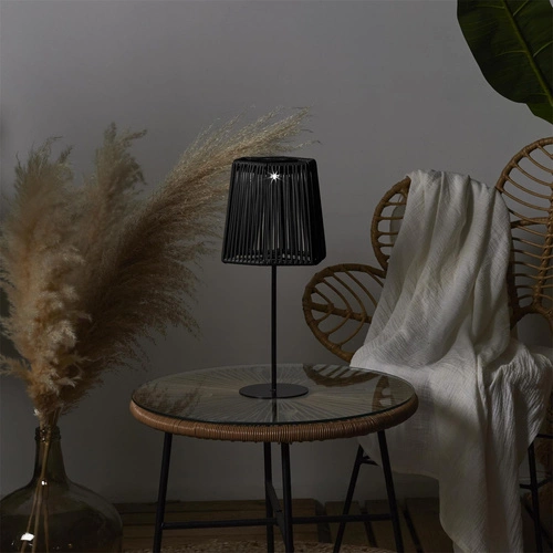 Solární LED stolní lampa Merrill černá do zahrady a na terasu odolná vůči povětrnostním vlivům