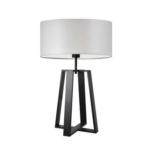 Noční lampička Thor moderní s textilním stínidlem světle šedá na černé konstrukci LYSNE