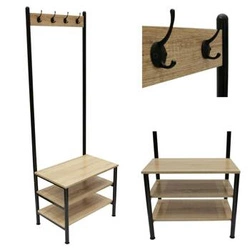 Intesi Country stojanový věšák do předsíně s policemi loftový přírodní/černý 175 cm