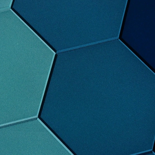 Fluffo HOP Hexa moderní akustický nástěnný panel mořský 110x70 cm dekorace do kanceláře