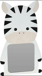 Dětské závěsné zrcadlo Zebra Intesi moderní oválné v dřevěném rámu