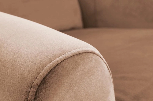 Rozkládací křeslo do obýváku Nagu sametové béžové glamour Intesi pohodlné relaxační