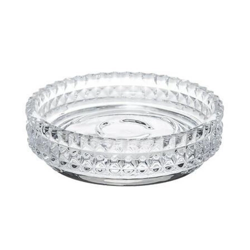 Skleněná mýdlenka Precious průhledná kulatá do koupelny na mýdlo 5five