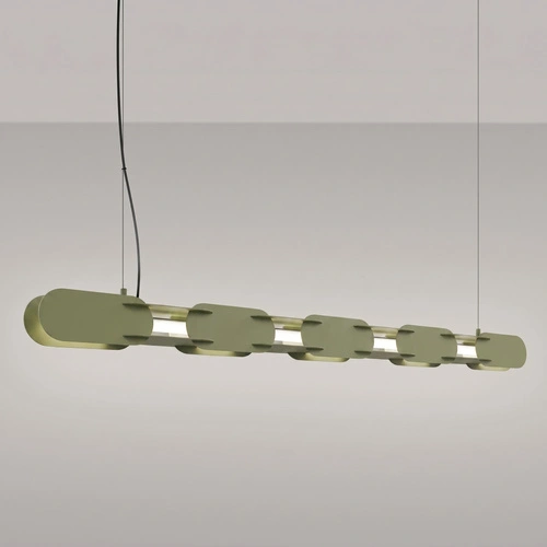 Závěsné LED svítidlo CHAIN 158 olivově zelené nad ostrůvek moderní
