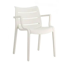 Zahradní židle Sunset SCAB Design bílá plastová stohovatelná s područkami snadné čištění