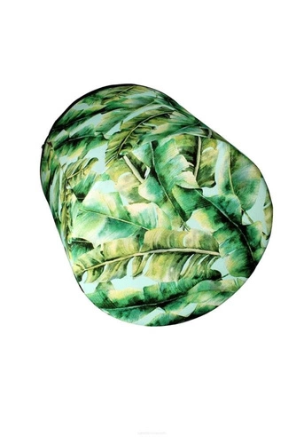 Zahradní kulatý voděodolný puf Palms Intesi zelený na zahradu balkon a terasu 40 cm