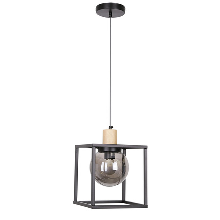Retro 2 závěsná lampa černá 1x40W E27 kouřové stínítko