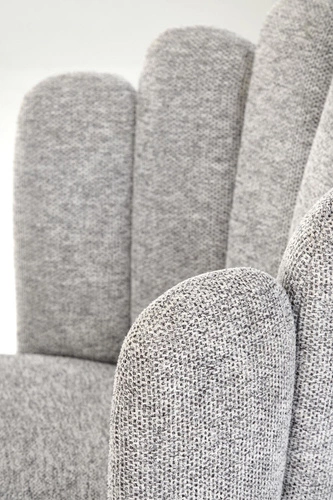 Čalouněná židle Mindi šedá do jídelny a obýváku moderní loftová na černých nohách