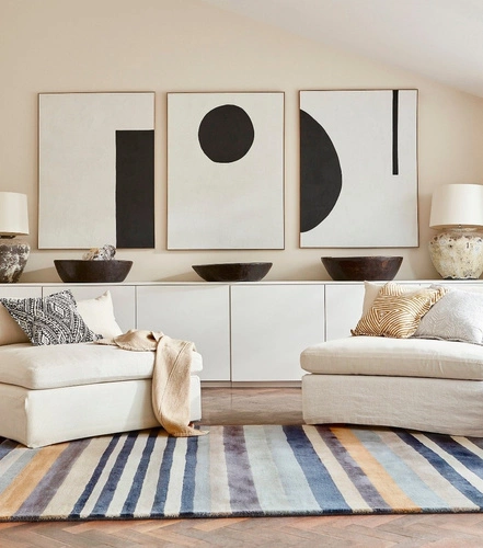 Moderní vlněný koberec Rosita vícebarevný geometrický do obýváku 250x350 cm Harlequin