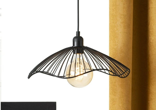 Závěsné svítidlo Galt černé kovové industriální nastavitelné do obýváku a nad stůl