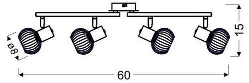 Stropní svítidlo Oslo moderní nastavitelná bílá a zlatá 4bodová do obýváku