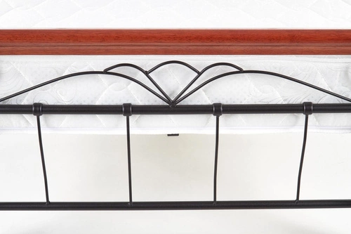 Jednolůžková postel Vera 90x200 dřevěná a kovová vintage do ložnice černá