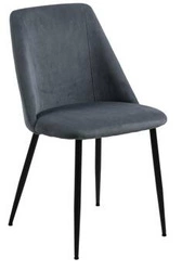 Čalouněná jídelní židle Ines šedý manšestr Actona moderní na černých nohách